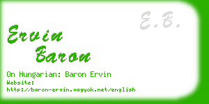 ervin baron business card